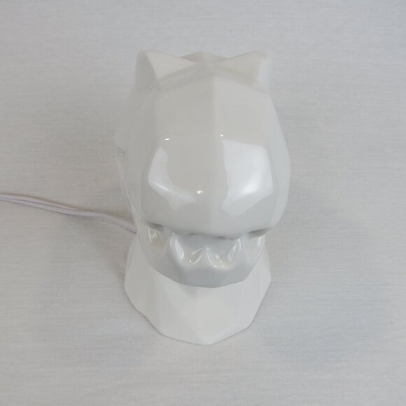 Dinosaur Head 7” Tall Night Light White Ceramic T-Rex Tyrannosaurus - Picture 3 of 11